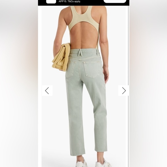 SLVRLAKE London high-rise straight-leg jeans. Pale green Size 24 - Picture 3 of 15